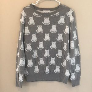 grey cat sweater